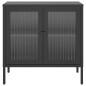 vidaXL Sideboard Schwarz 70x35x70 cm Glas und Stahl vidaXL Sideboard Schwarz 70x35x70 cm Glas und Stahl