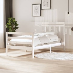 vidaXL Massivholzbett Weiß 100x200 cm