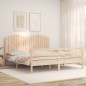 vidaXL Massivholzbett mit Kopfteil vidaXL Massivholzbett mit Kopfteil