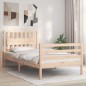 vidaXL Massivholzbett mit Kopfteil 100x200 cm vidaXL Massivholzbett mit Kopfteil 100x200 cm