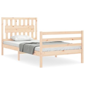 vidaXL Massivholzbett mit Kopfteil 100x200 cm