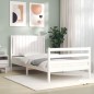 vidaXL Massivholzbett mit Kopfteil Weiß 100x200 cm vidaXL Massivholzbett mit Kopfteil Weiß 100x200 cm