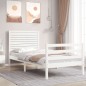 vidaXL Massivholzbett mit Kopfteil Weiß 100x200 cm vidaXL Massivholzbett mit Kopfteil Weiß 100x200 cm