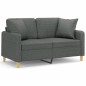 vidaXL 2-Sitzer-Sofa mit Zierkissen Dunkelgrau 120 cm Stoff vidaXL 2-Sitzer-Sofa mit Zierkissen Dunkelgrau 120 cm Stoff
