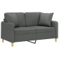 vidaXL 2-Sitzer-Sofa mit Zierkissen Dunkelgrau 120 cm Stoff vidaXL 2-Sitzer-Sofa mit Zierkissen Dunkelgrau 120 cm Stoff