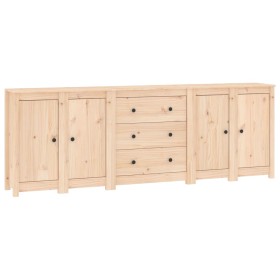 vidaXL Sideboard 230x35x80 cm Massivholz Kiefer