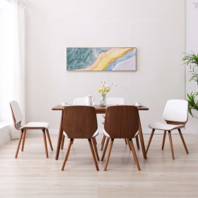 vidaXL Esszimmerstühle 6 Stk. Weiß Kunstleder 