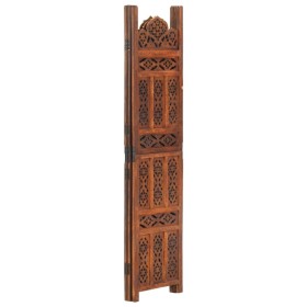 vidaXL 3-tlg. Raumteiler Handgeschnitzt Braun 120×165 cm Mangoholz