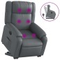 vidaXL Massagesessel mit Aufstehhilfe Grau Kunstleder vidaXL Massagesessel mit Aufstehhilfe Grau Kunstleder