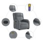 vidaXL Massagesessel mit Aufstehhilfe Grau Kunstleder vidaXL Massagesessel mit Aufstehhilfe Grau Kunstleder