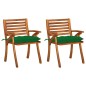 Garten-Essstühle mit Kissen 2 Stk. Massivholz Akazie Garten-Essstühle mit Kissen 2 Stk. Massivholz Akazie