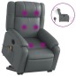 vidaXL Massagesessel mit Aufstehhilfe Elektrisch Grau Kunstleder vidaXL Massagesessel mit Aufstehhilfe Elektrisch Grau Kunstleder