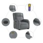 vidaXL Massagesessel mit Aufstehhilfe Elektrisch Grau Kunstleder vidaXL Massagesessel mit Aufstehhilfe Elektrisch Grau Kunstleder