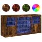 vidaXL Sideboard mit LED-Leuchten Räuchereiche 142,5x37x67 cm vidaXL Sideboard mit LED-Leuchten Räuchereiche 142,5x37x67 cm