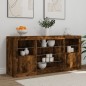 vidaXL Sideboard mit LED-Leuchten Räuchereiche 142,5x37x67 cm vidaXL Sideboard mit LED-Leuchten Räuchereiche 142,5x37x67 cm