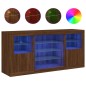 vidaXL Sideboard mit LED-Leuchten Braun Eichen-Optik 142,5x37x67 cm vidaXL Sideboard mit LED-Leuchten Braun Eichen-Optik 142,5x37x67 cm