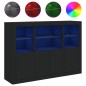 vidaXL Sideboards mit LED-Leuchten 3 Stk. Schwarz Holzwerkstoff vidaXL Sideboards mit LED-Leuchten 3 Stk. Schwarz Holzwerkstoff