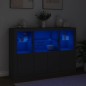 vidaXL Sideboards mit LED-Leuchten 3 Stk. Schwarz Holzwerkstoff vidaXL Sideboards mit LED-Leuchten 3 Stk. Schwarz Holzwerkstoff