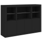 vidaXL Sideboards mit LED-Leuchten 3 Stk. Schwarz Holzwerkstoff vidaXL Sideboards mit LED-Leuchten 3 Stk. Schwarz Holzwerkstoff
