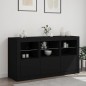 vidaXL Sideboard mit LED-Leuchten Schwarz 123x37x67 cm vidaXL Sideboard mit LED-Leuchten Schwarz 123x37x67 cm