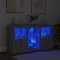 vidaXL Sideboard mit LED-Leuchten Grau Sonoma 123x37x67 cm vidaXL Sideboard mit LED-Leuchten Grau Sonoma 123x37x67 cm