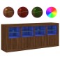 vidaXL Sideboard mit LED-Leuchten Braun Eichen-Optik 163x37x67 cm vidaXL Sideboard mit LED-Leuchten Braun Eichen-Optik 163x37x67 cm