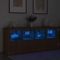 vidaXL Sideboard mit LED-Leuchten Braun Eichen-Optik 163x37x67 cm vidaXL Sideboard mit LED-Leuchten Braun Eichen-Optik 163x37x67 cm