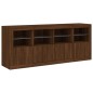 vidaXL Sideboard mit LED-Leuchten Braun Eichen-Optik 163x37x67 cm vidaXL Sideboard mit LED-Leuchten Braun Eichen-Optik 163x37x67 cm