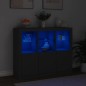 vidaXL Sideboards mit LED-Leuchten 3 Stk. Schwarz Holzwerkstoff vidaXL Sideboards mit LED-Leuchten 3 Stk. Schwarz Holzwerkstoff