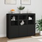 vidaXL Sideboards mit LED-Leuchten 3 Stk. Schwarz Holzwerkstoff vidaXL Sideboards mit LED-Leuchten 3 Stk. Schwarz Holzwerkstoff