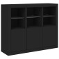 vidaXL Sideboards mit LED-Leuchten 3 Stk. Schwarz Holzwerkstoff vidaXL Sideboards mit LED-Leuchten 3 Stk. Schwarz Holzwerkstoff