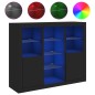 vidaXL Sideboards mit LED-Leuchten 3 Stk. Schwarz Holzwerkstoff vidaXL Sideboards mit LED-Leuchten 3 Stk. Schwarz Holzwerkstoff