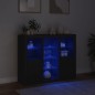 vidaXL Sideboards mit LED-Leuchten 3 Stk. Schwarz Holzwerkstoff vidaXL Sideboards mit LED-Leuchten 3 Stk. Schwarz Holzwerkstoff