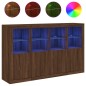 vidaXL Sideboards mit LED-Leuchten 3 Stk. Braun Eichen-Optik vidaXL Sideboards mit LED-Leuchten 3 Stk. Braun Eichen-Optik