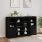 vidaXL Sideboards mit LED-Leuchten 3 Stk. Schwarz Holzwerkstoff vidaXL Sideboards mit LED-Leuchten 3 Stk. Schwarz Holzwerkstoff