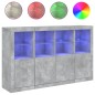 vidaXL Sideboards mit LED-Leuchten 3 Stk. Betongrau Holzwerkstoff vidaXL Sideboards mit LED-Leuchten 3 Stk. Betongrau Holzwerkstoff