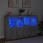vidaXL Sideboards mit LED-Leuchten 3 Stk. Betongrau Holzwerkstoff vidaXL Sideboards mit LED-Leuchten 3 Stk. Betongrau Holzwerkstoff