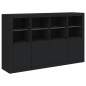 vidaXL Sideboards mit LED-Leuchten 3 Stk. Schwarz Holzwerkstoff vidaXL Sideboards mit LED-Leuchten 3 Stk. Schwarz Holzwerkstoff