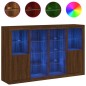 vidaXL Sideboards mit LED-Leuchten 3 Stk. Braun Eichen-Optik vidaXL Sideboards mit LED-Leuchten 3 Stk. Braun Eichen-Optik