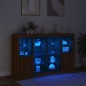 vidaXL Sideboards mit LED-Leuchten 3 Stk. Braun Eichen-Optik vidaXL Sideboards mit LED-Leuchten 3 Stk. Braun Eichen-Optik