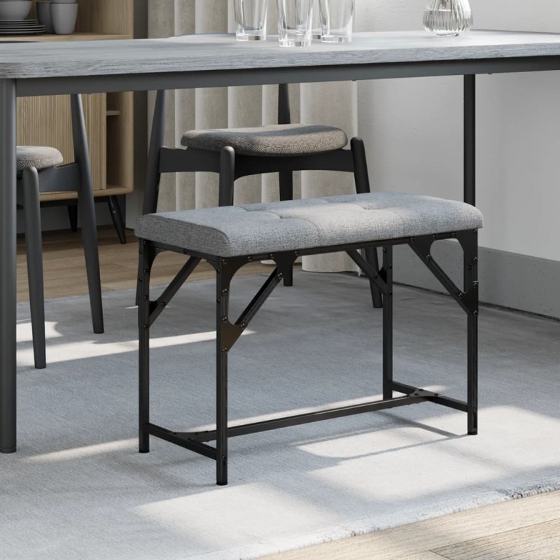 vidaXL Essbank Hellgrau 62x32x45 cm Stahl und Stoff vidaXL Essbank Hellgrau 62x32x45 cm Stahl und Stoff