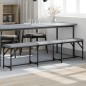 vidaXL Essbank Hellgrau 186x32x45 cm Stahl und Stoff vidaXL Essbank Hellgrau 186x32x45 cm Stahl und Stoff