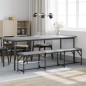 vidaXL Essbank Hellgrau 186x32x45 cm Stahl und Stoff vidaXL Essbank Hellgrau 186x32x45 cm Stahl und Stoff