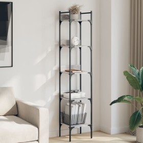 vidaXL Bücherregal 5 Böden Grau Sonoma 35x30x174 cm Holzwerkstoff