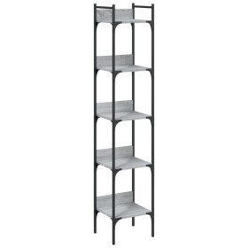 vidaXL Bücherregal 5 Böden Grau Sonoma 35x30x174 cm Holzwerkstoff