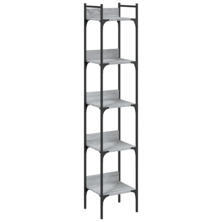 vidaXL Bücherregal 5 Böden Grau Sonoma 35x30x174 cm Holzwerkstoff