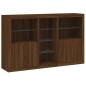 vidaXL Sideboard mit LED-Leuchten Braun Eichen-Optik 162x37x100 cm vidaXL Sideboard mit LED-Leuchten Braun Eichen-Optik 162x37x100 cm
