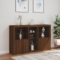 vidaXL Sideboard mit LED-Leuchten Braun Eichen-Optik 162x37x100 cm vidaXL Sideboard mit LED-Leuchten Braun Eichen-Optik 162x37x100 cm