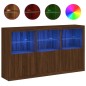 vidaXL Sideboard mit LED-Leuchten Braun Eichen-Optik 181,5x37x100 cm vidaXL Sideboard mit LED-Leuchten Braun Eichen-Optik 181,5x37x100 cm