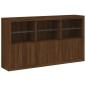 vidaXL Sideboard mit LED-Leuchten Braun Eichen-Optik 181,5x37x100 cm vidaXL Sideboard mit LED-Leuchten Braun Eichen-Optik 181,5x37x100 cm